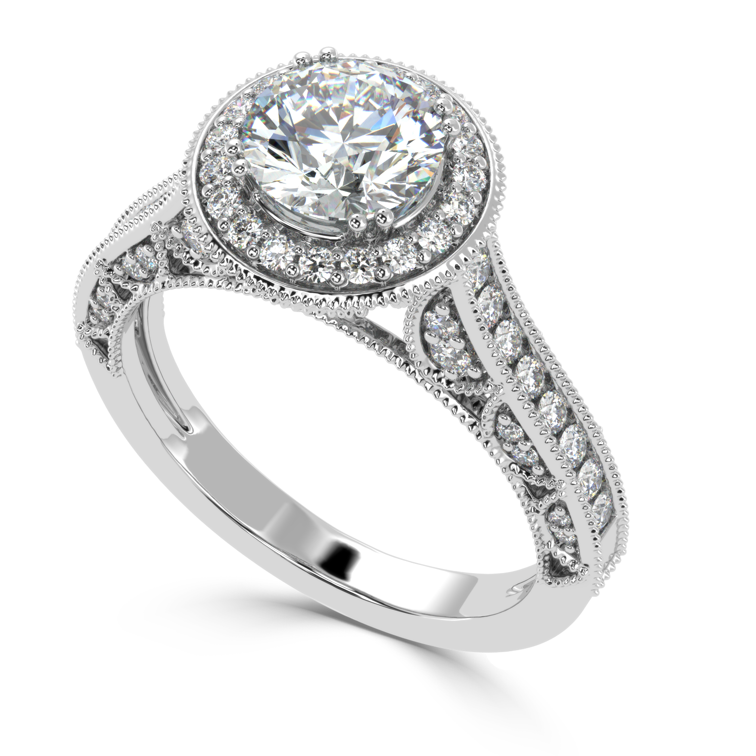 1.63 Carat H Color VS1 Clarity Diamond Studded Natural Diamond Ring.